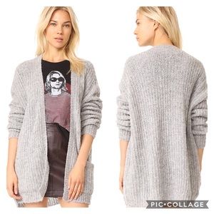 Free People Weekend Getaway Alpaca Cardigan Grey